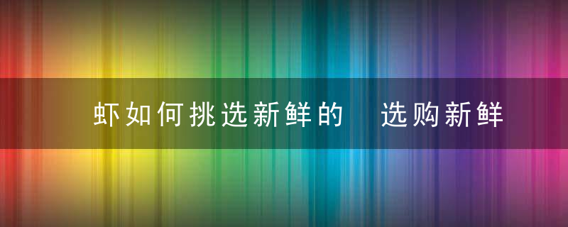 虾如何挑选新鲜的 选购新鲜虾的小妙招